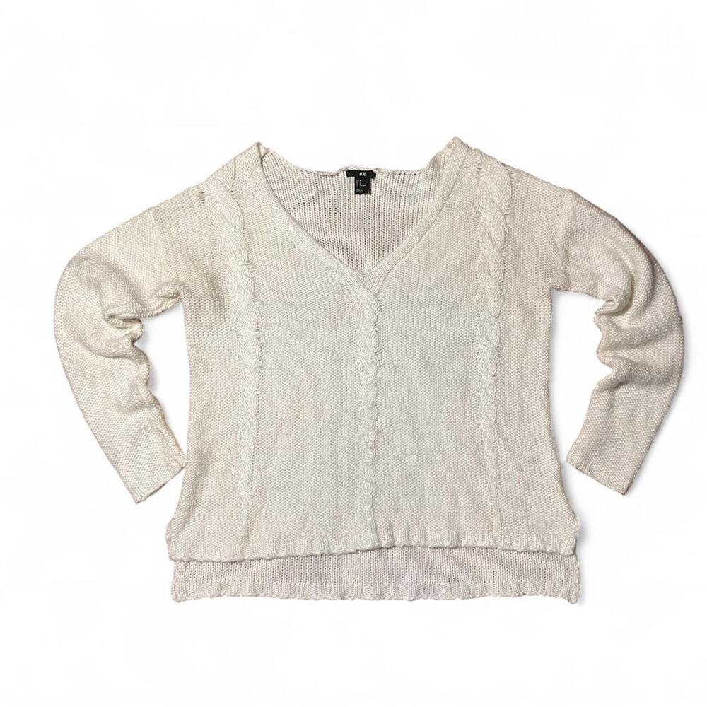 H&M Cream V-Neck Women's Sweater